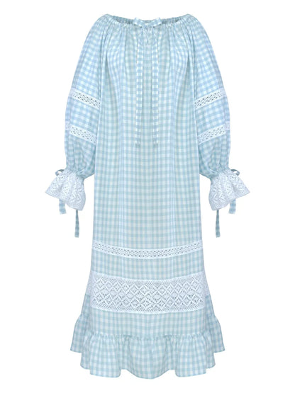 Checked Midi Dress
