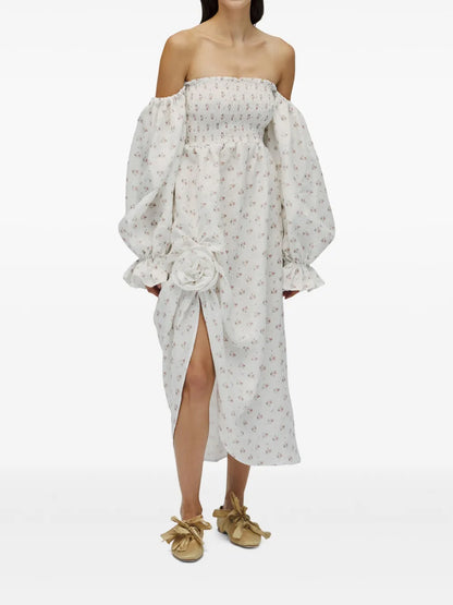 Off-Shoulder Midi Dress
