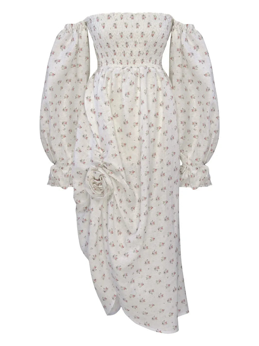 Off-Shoulder Midi Dress