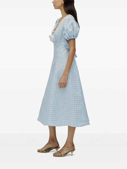Checked Midi Dress