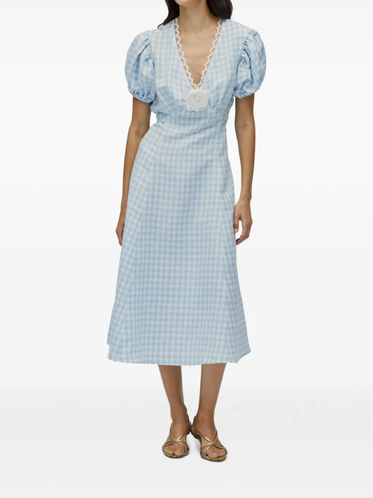 Checked Midi Dress