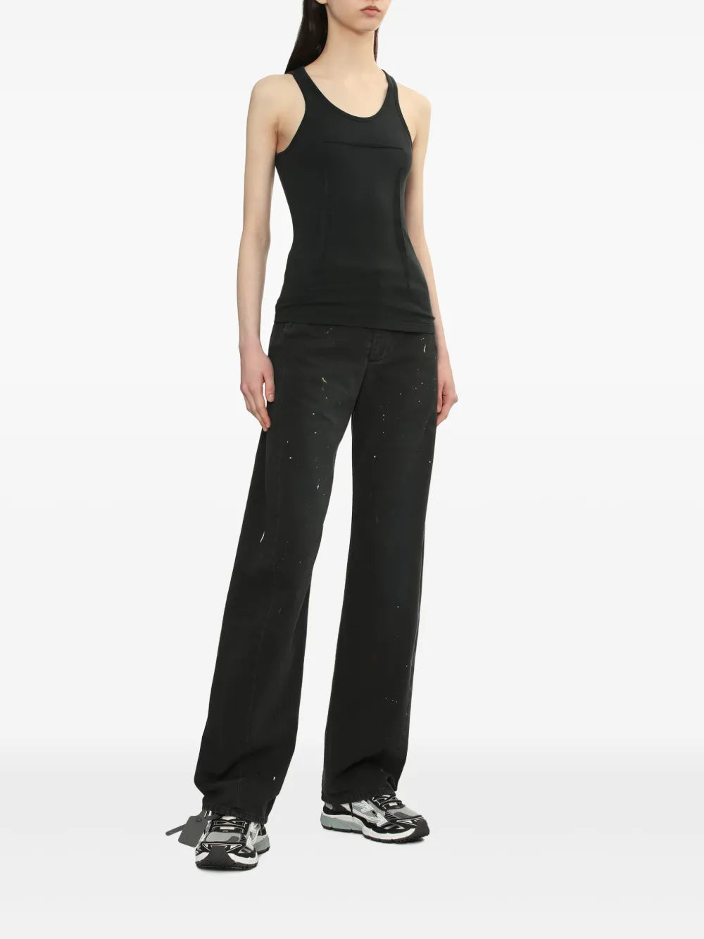 Asymmetrical-Panel Tank Top