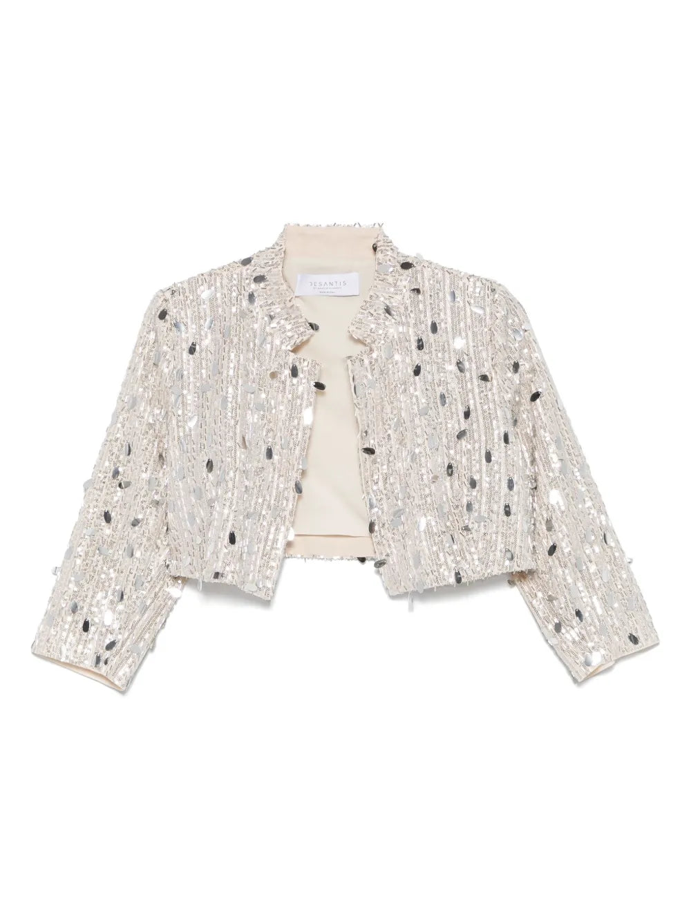 Sequin-Embellished Cropped Jacket