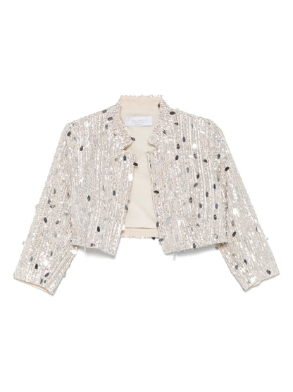 Sequin-Embellished Cropped Jacket