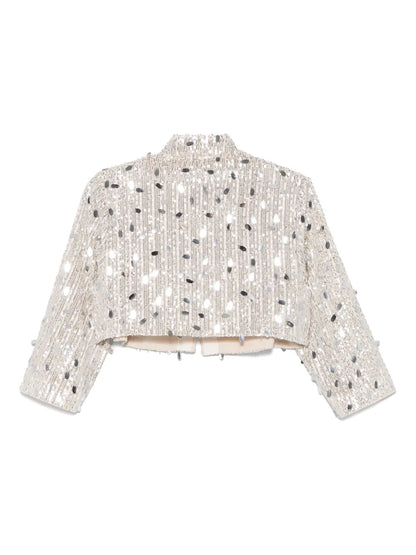 Sequin-Embellished Cropped Jacket