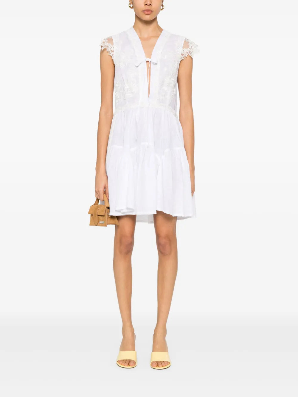 Lace-Detail Mini Dress