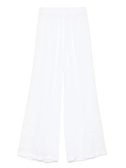 Lace-Trim Palazzo Pants