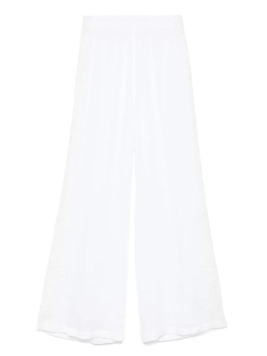 Lace-Trim Palazzo Pants