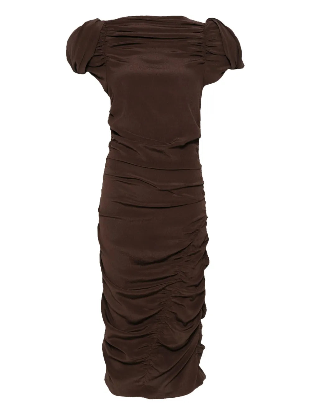 Puff-Sleeves Midi Dress