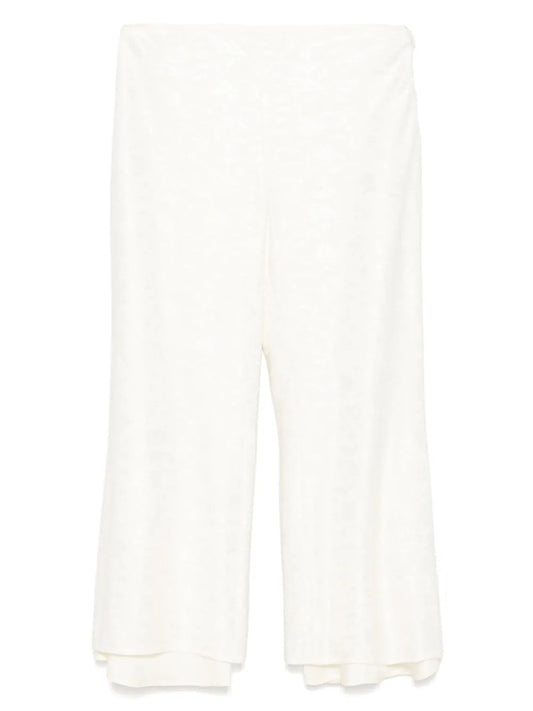 Flower-Jacquard Trousers