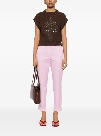 Sequin-Embellished Cotton Vest