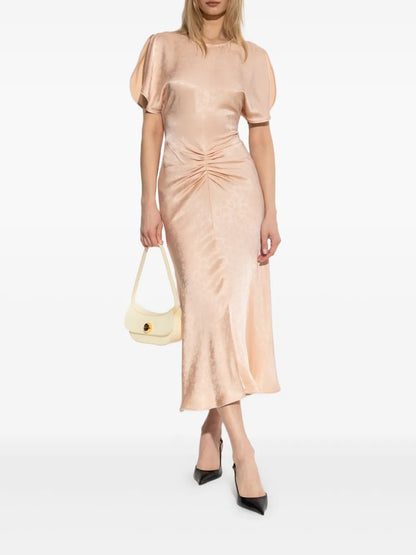 Draped-Detailing Midi Dress