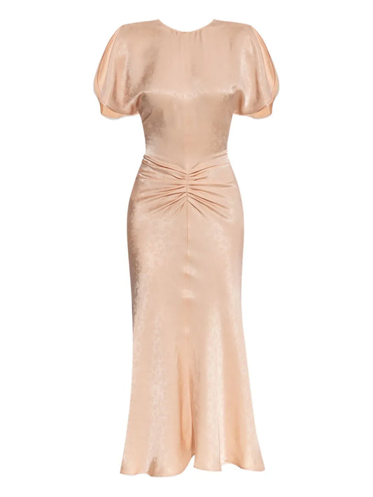 Draped-Detailing Midi Dress