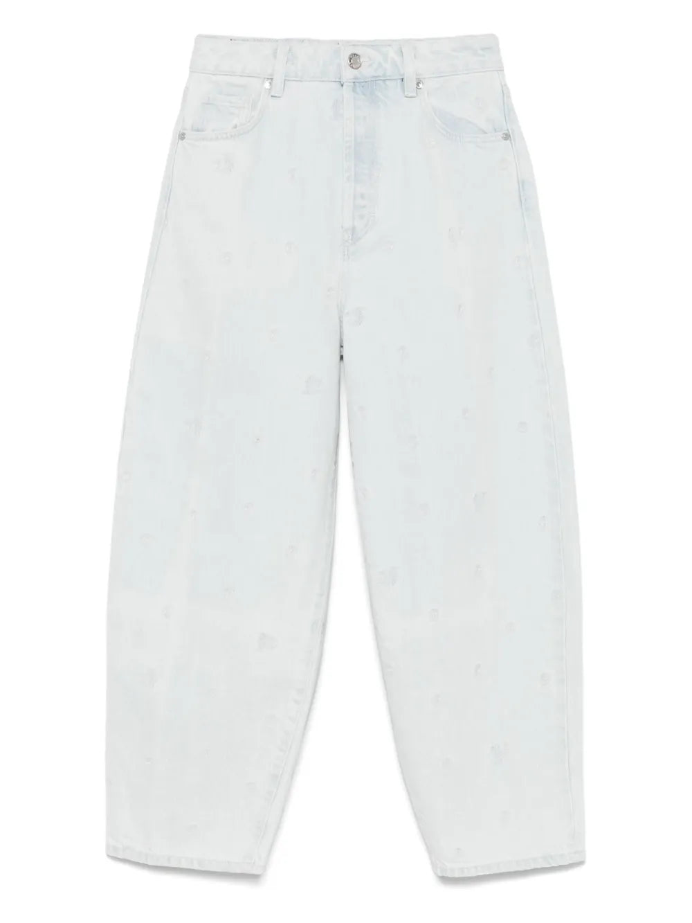 Floral-Embroidered Jeans