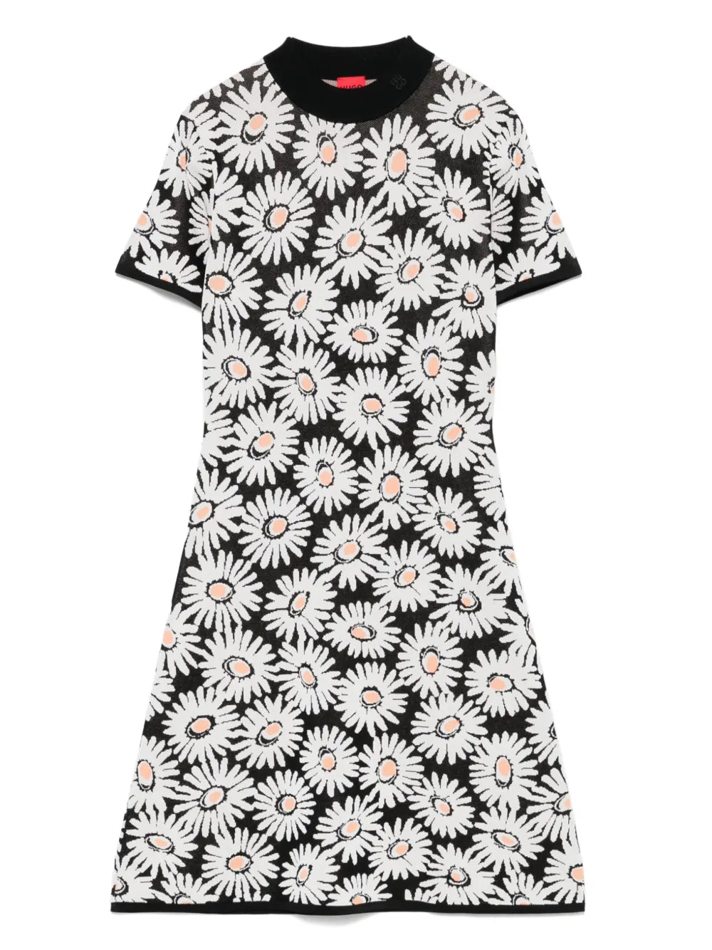 Floral-Jacquard Mini Dress