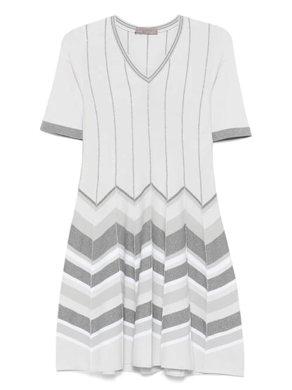 Chevron-Knit Mini Dress