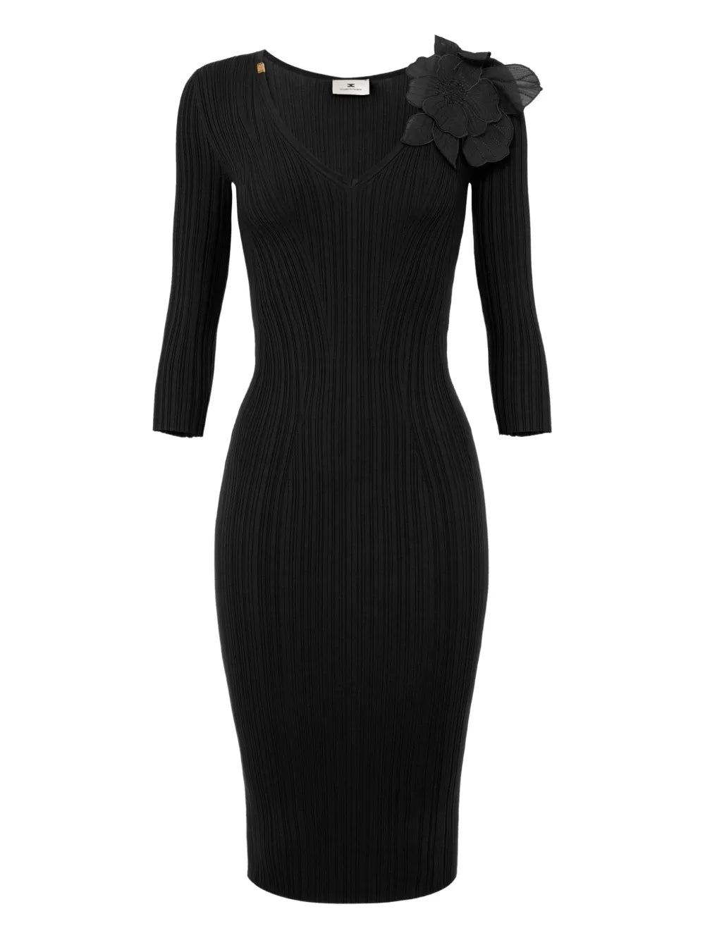 Flower-Detailing Midi Dress
