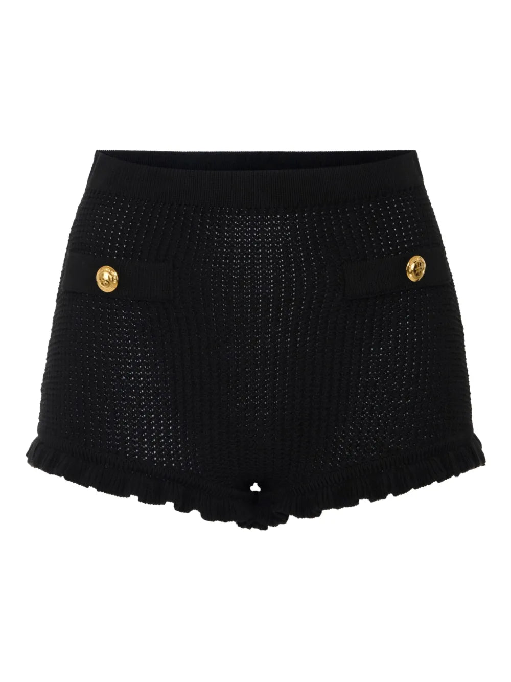 Button-Detail Knitted Shorts