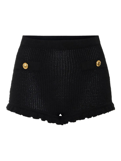 Button-Detail Knitted Shorts