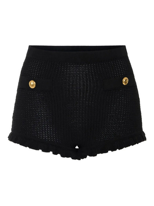 Button-Detail Knitted Shorts