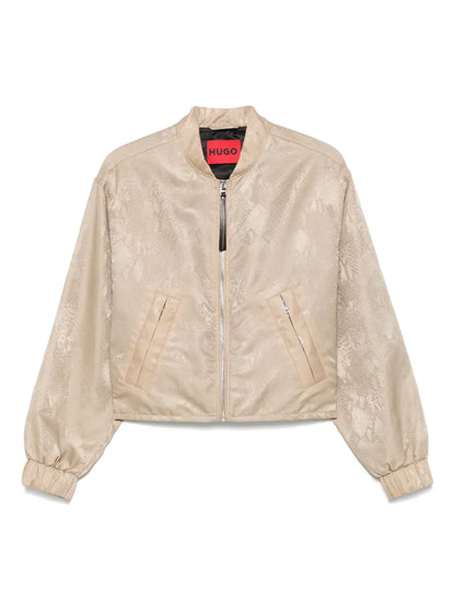 Python-Print Bomber Jacket