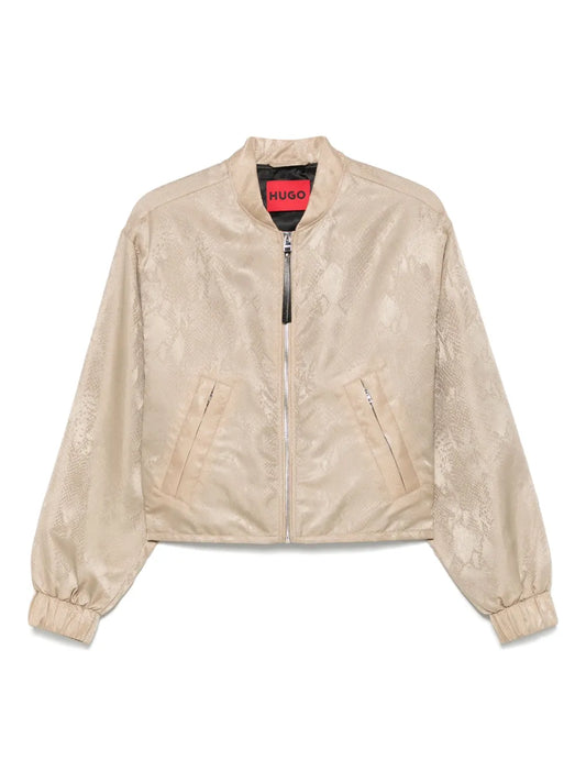 Python-Print Bomber Jacket