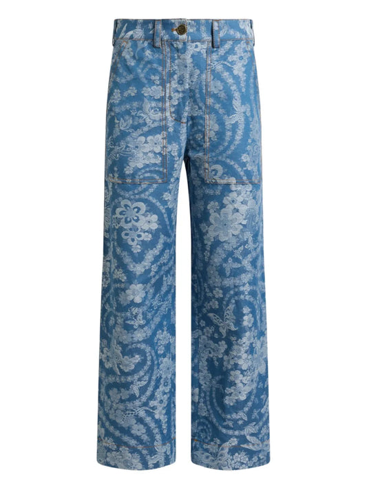 Jacquard-Pattern Trousers