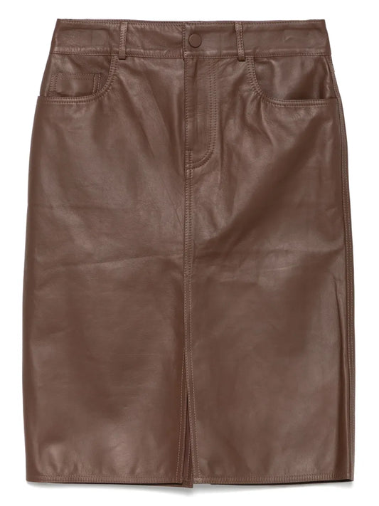 Leather Midi Skirt