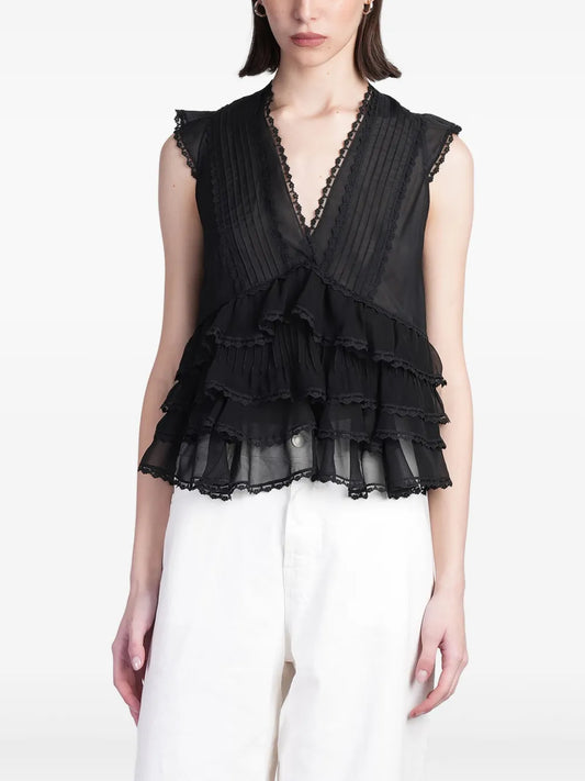 Ruffle-Detailing Blouse