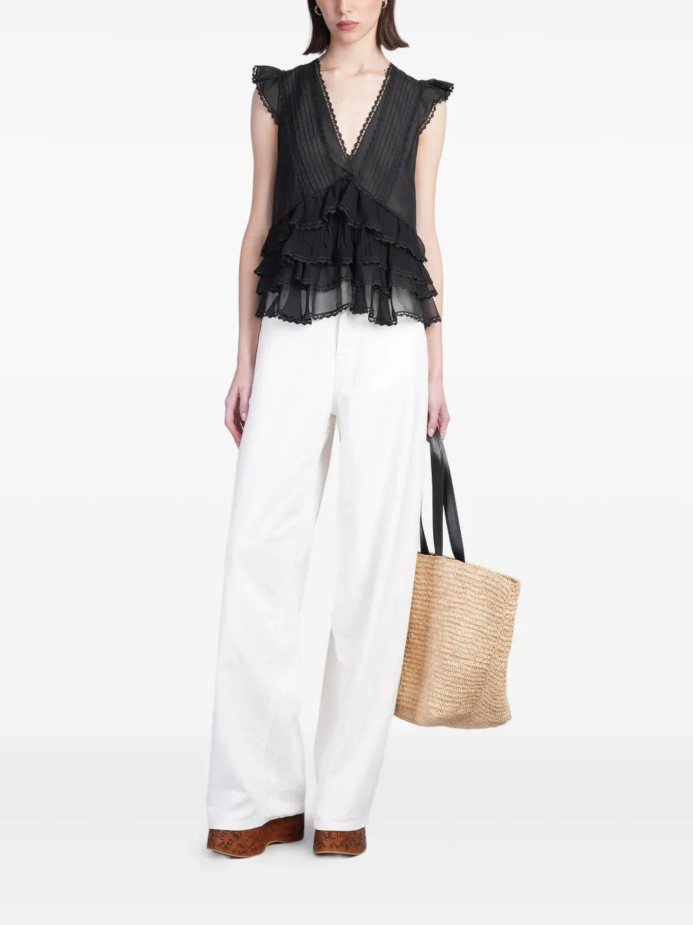 Ruffle-Detailing Blouse
