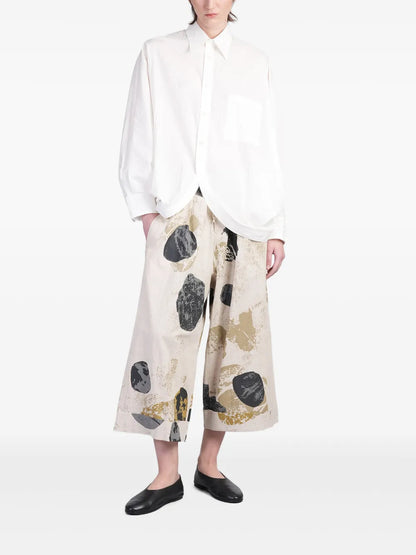 Abstract-Print Trousers