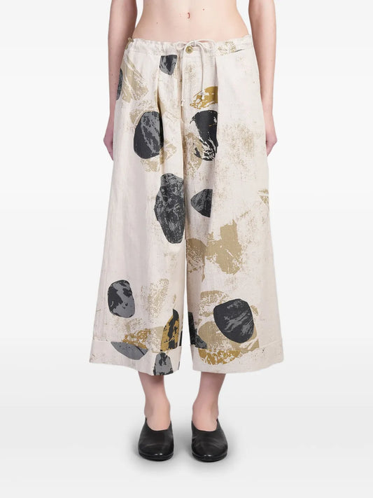 Abstract-Print Trousers