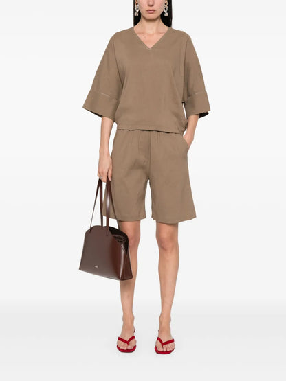 Slub-Texture Shorts