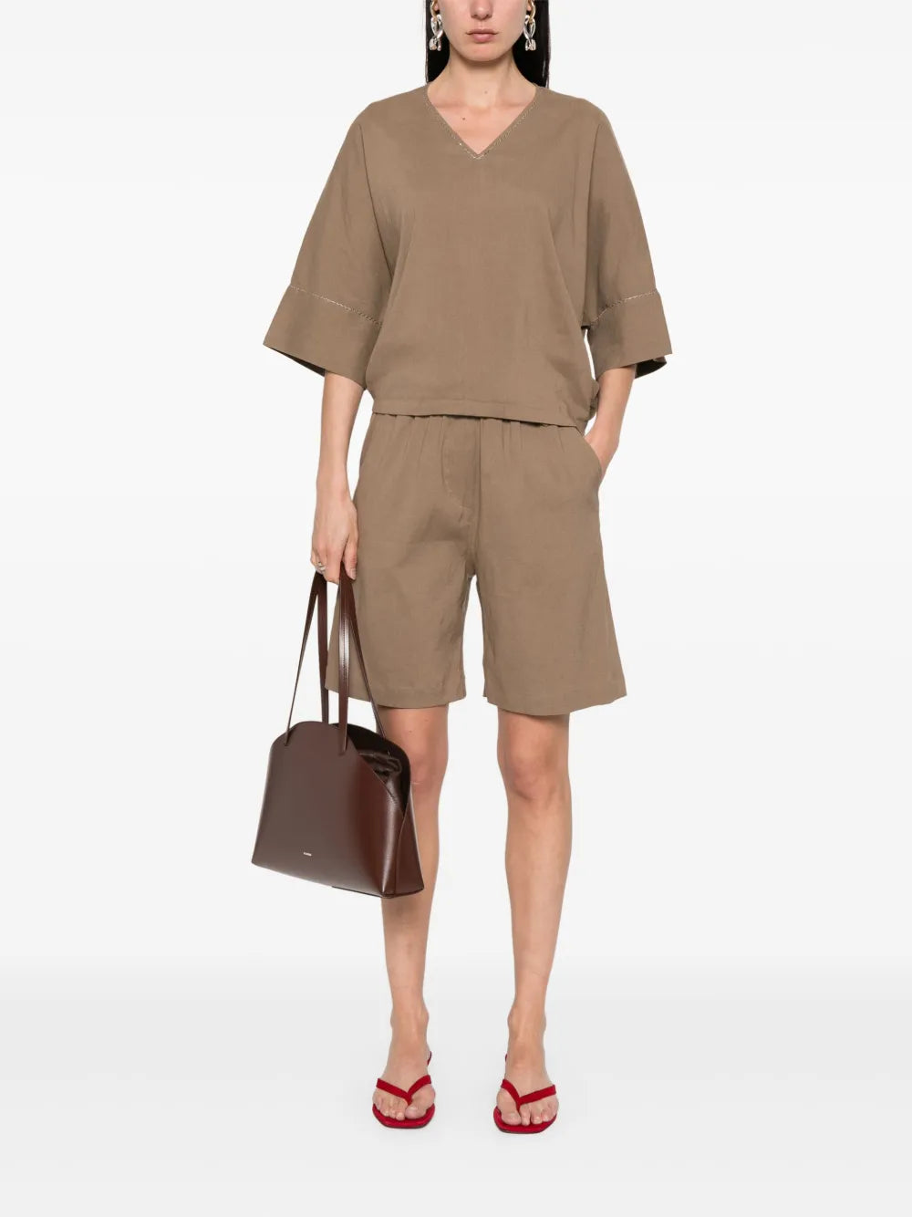 Chain-Link Detail Blouse