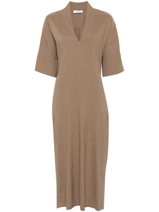V-Neck Midi Dress