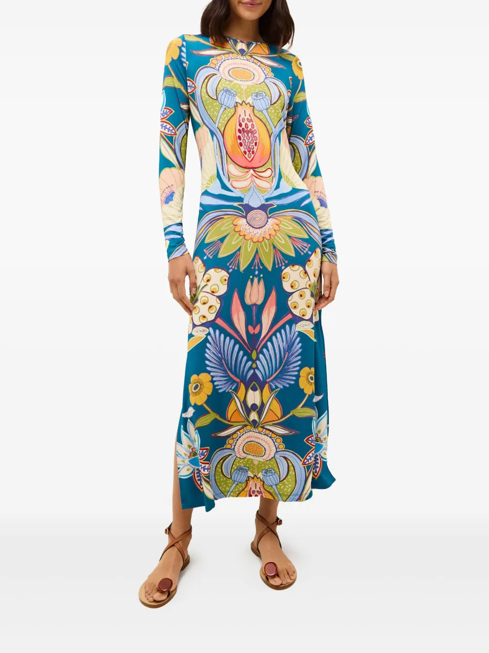 Vaughn Floral-Print Long-Sleeve Dress