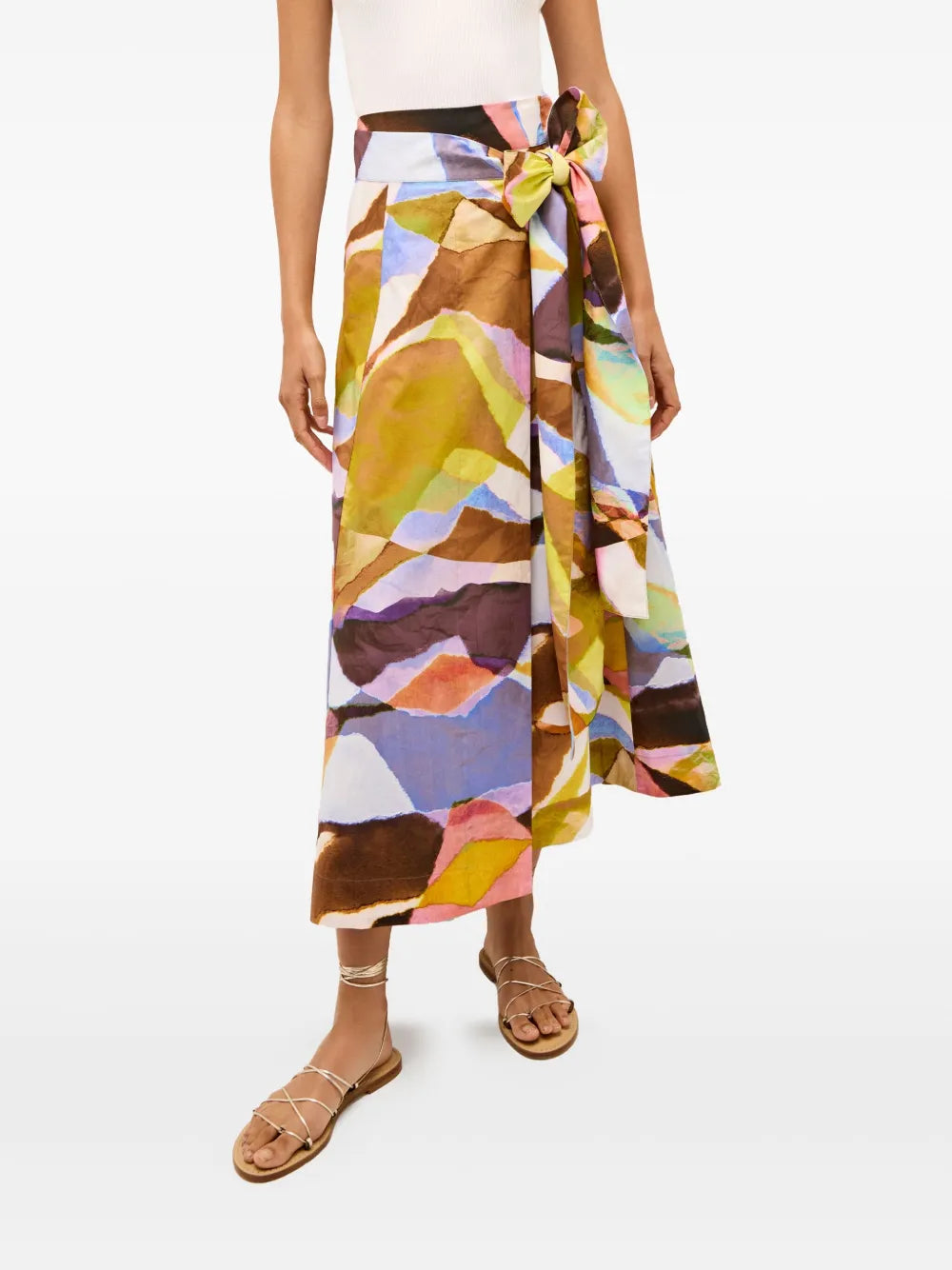 Estine Abstract-Print Midi Skirt