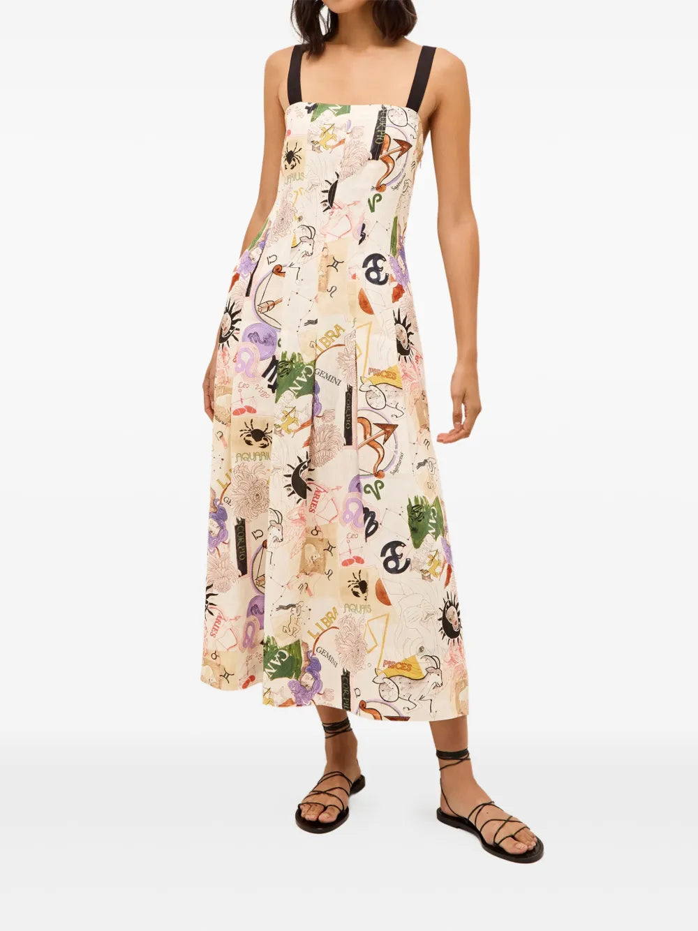 Dixon Print-Illustrated Midi Dress