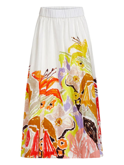 Sasha Floral-Print Midi Skirt