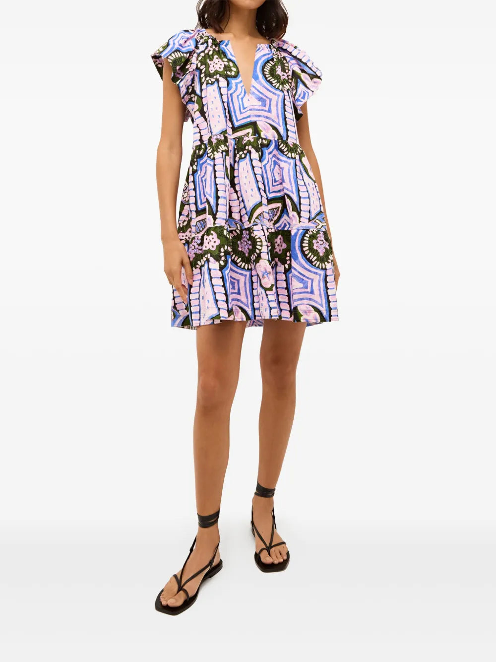 Kara Ruffle-Detail Mini Dress