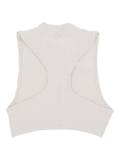 W Nsw Chill Knit Mock-Neck Ribbed Cropped Tank "Brown"