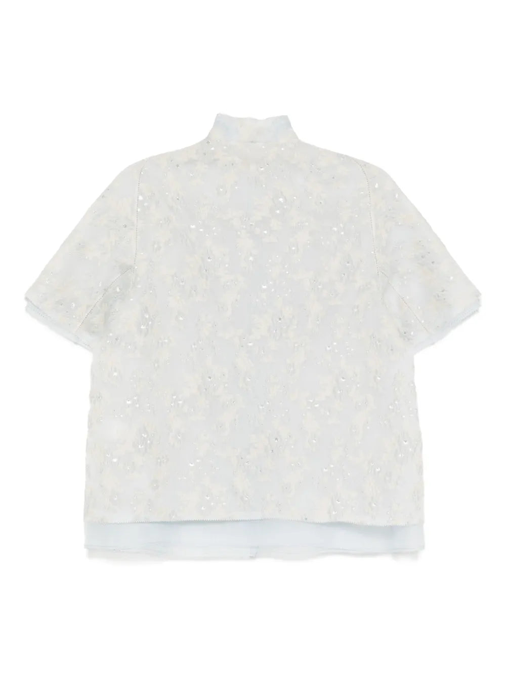 Mandarin-Collar Organza Jacket