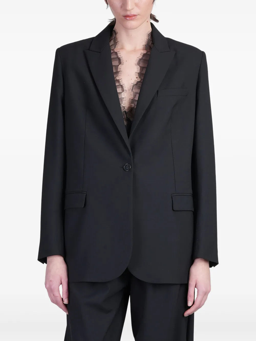 Lace-Detailing Blazer