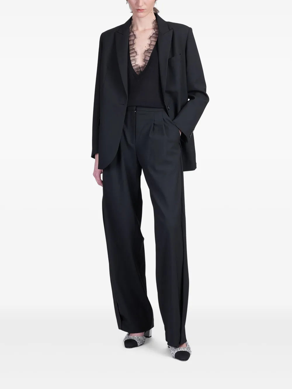 Lace-Detailing Blazer