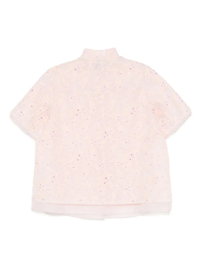 Mandarin-Collar Organza Jacket