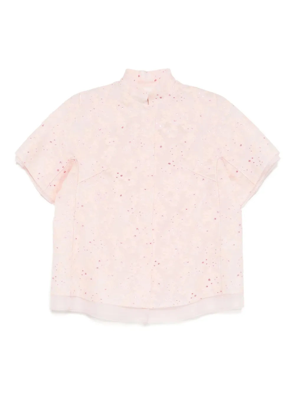 Mandarin-Collar Organza Jacket