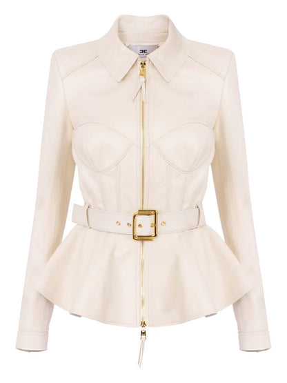 Zip-Up Leather Jacket