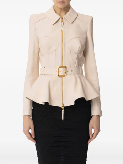 Zip-Up Leather Jacket