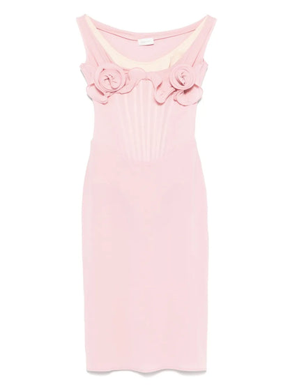 Floral-Appliqué Mini Dress
