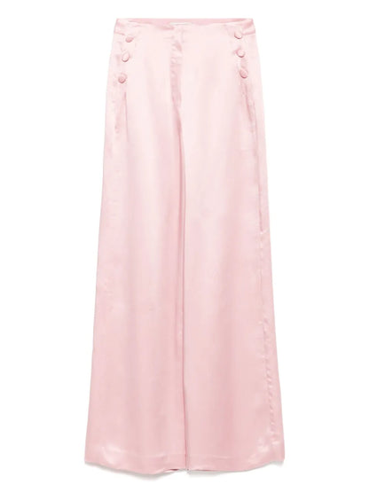 High-Waisted Button-Detailed Trousers